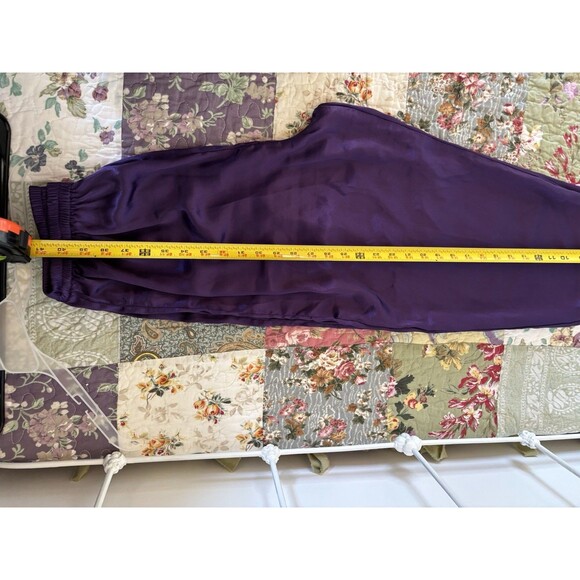 Vtg Victorias Secret Medium Gold Label Royal Purple Silky Satin PJ Pants 90s Y2K - Picture 6 of 7
